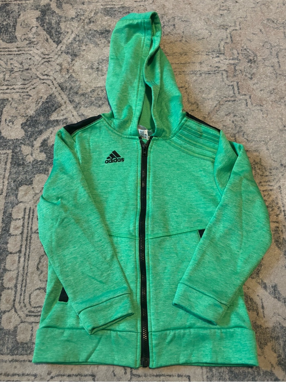 Adidas Boys Green Jacket with Hoodie Size 4T